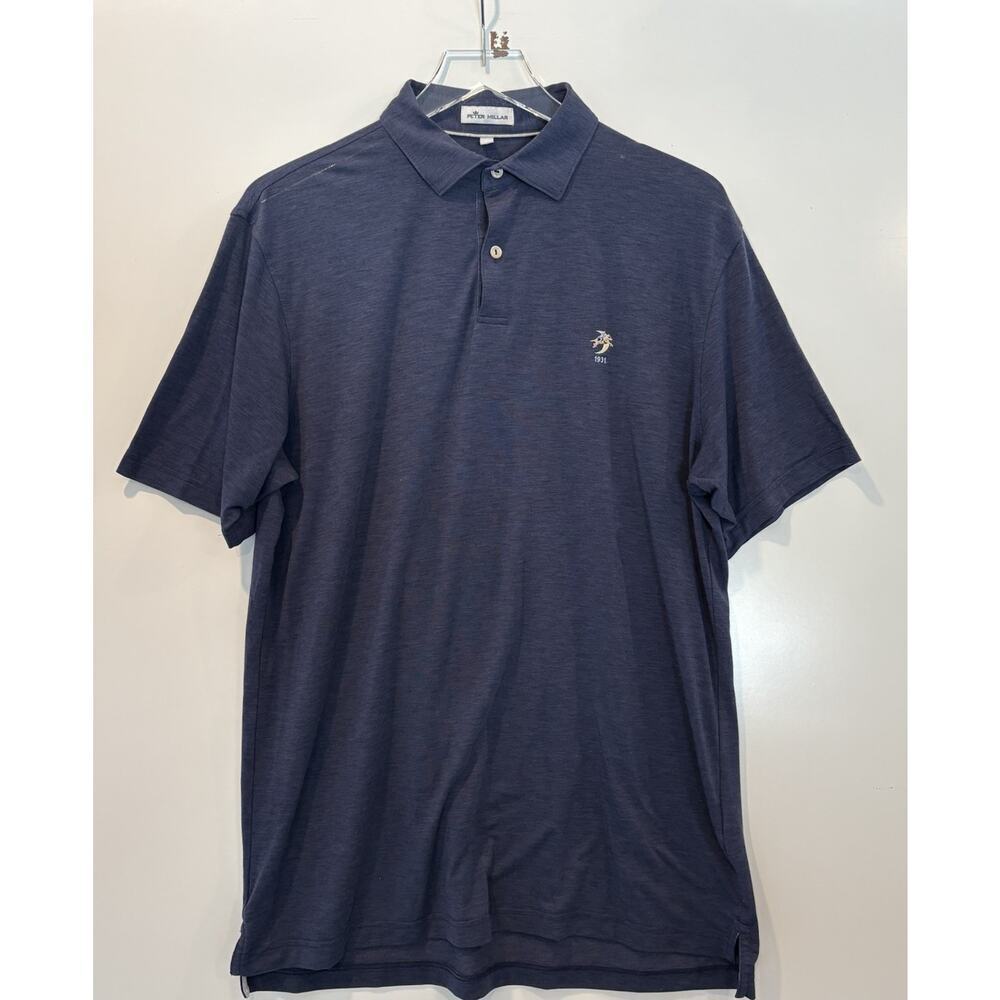 Peter Millar Blue Solid Performance Jersey Polo S… - image 1